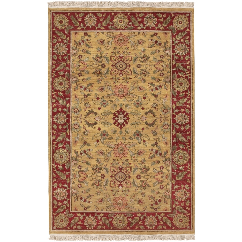 Surya Cambridge CMB-8003 Classic Hand Knotted 100% New Zealand Wool Carnelian 5'6 x 8'6 Traditional Area Rug Surya Cambridge CMB-8003 Classic Hand Knotted 100% New Zealand Wool Carnelian 5'6 x 8'6 Traditional Area Rug